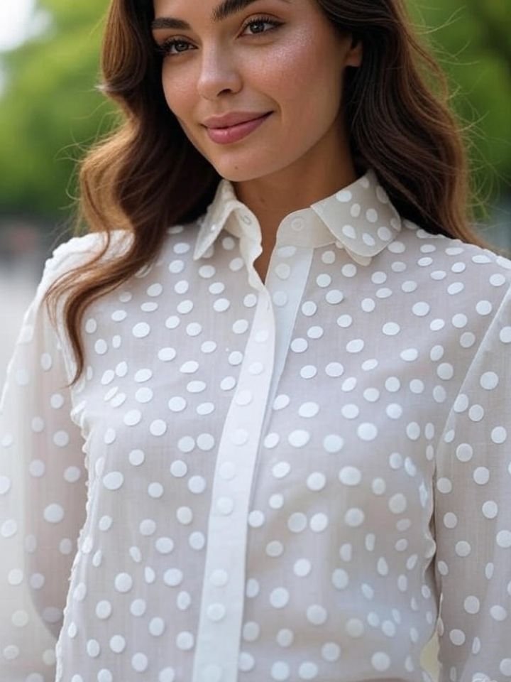 Top (White Polka Dot Blouse):Top (White Polka Dot Blouse):